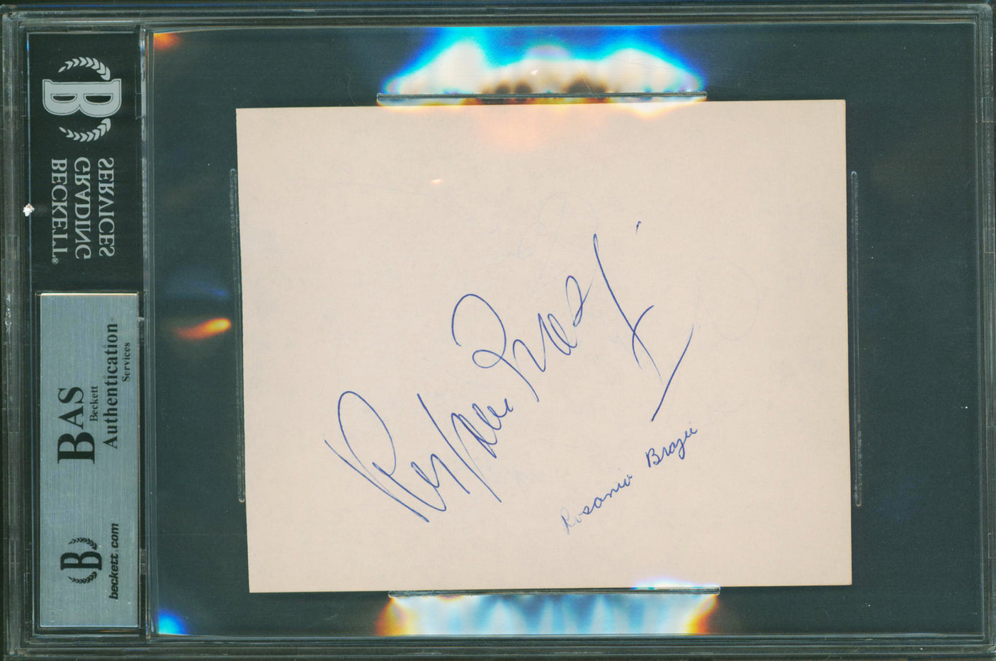 George Burns Authentic Signed 4.5 x 5.5 Cut Signature Autographed BAS Slabbed