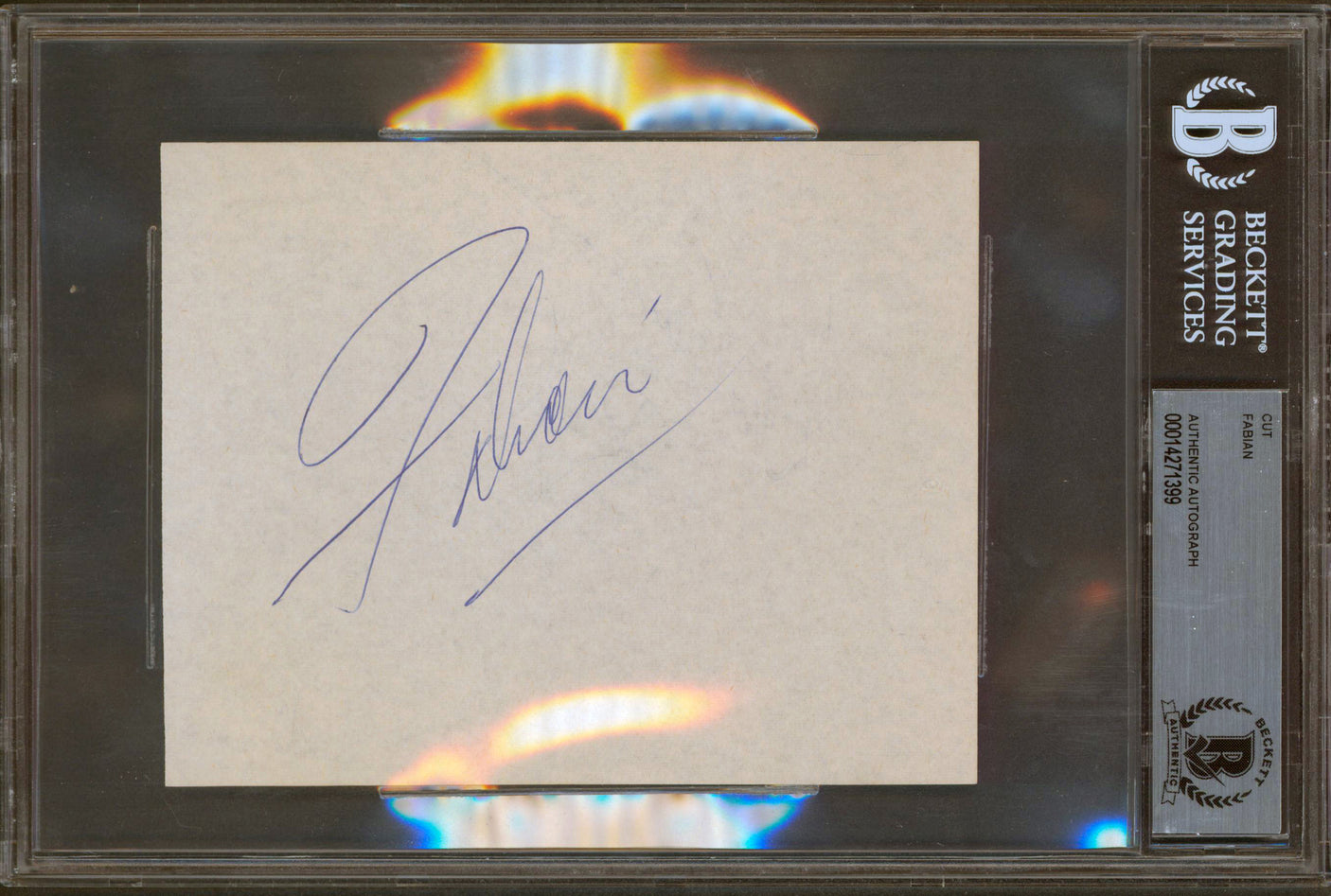 Fabian Forte North To Alaska Authentic Signed 4.5x5.5 Cut Signature BAS Slabbed