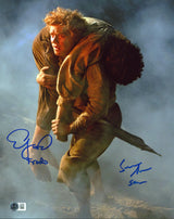 Elijah Wood & Sean Astin Lord of the Rings Signed 11x14 Carrying Photo BAS Wit