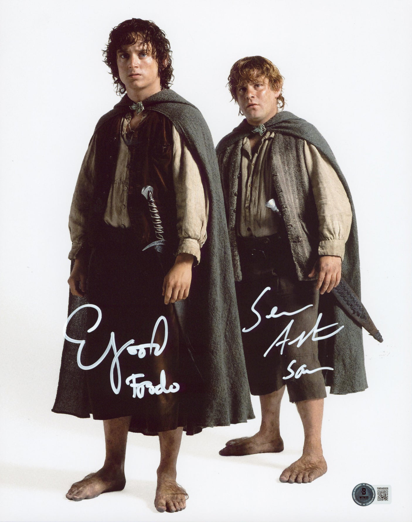 Elijah Wood & Sean Astin Lord of the Rings Signed 11x14 Studio Photo BAS Witness