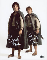 Elijah Wood & Sean Astin Lord of the Rings Signed 11x14 Studio Photo BAS Witness