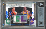 Magic Johnson & Larry Bird Signed 2007 UD Premier Patches Card Auto 10! BAS Slab