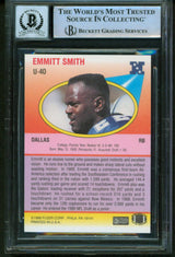 Cowboys Emmitt Smith Signed 1990 Fleer Update #U40 Rookie Card Auto 10! BAS Slab