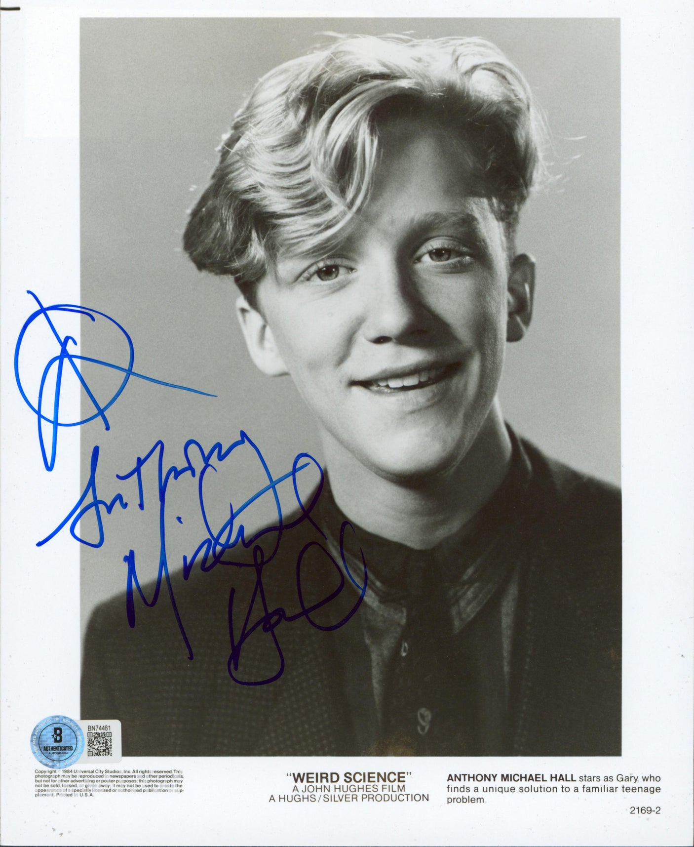 Anthony Michael Hall Weird Science Authentic Signed 8x10 Photo BAS #BN74461