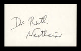 Dr. Ruth Westheimer Authentic Signed 3x5 Index Card Autographed BAS #BN89103