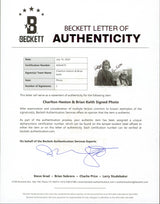 Charlton Heston & Brian Keith The Mountain Men Signed 8x10 Photo BAS #AD64470