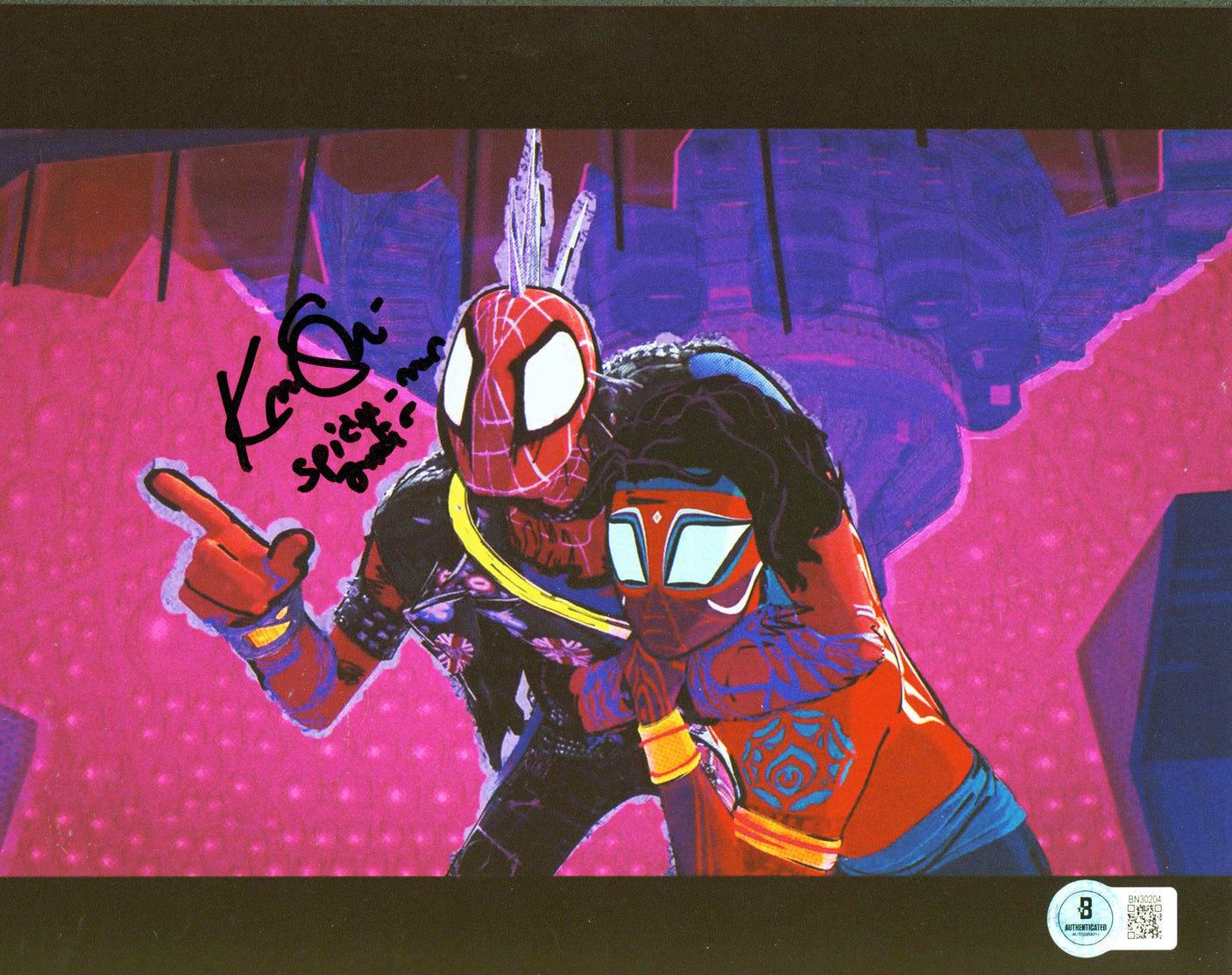 Karan Soni Into The Spider-Verse "Spider-Man" Signed 8x10 Photo BAS #BN30204