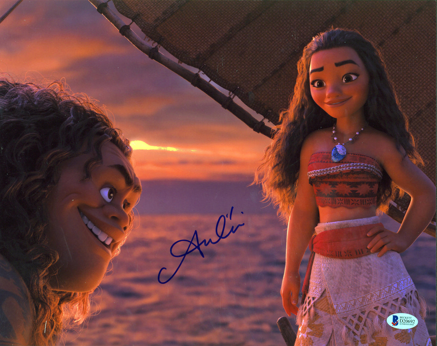Auli'i Cravalho Moana Authentic Signed 11x14 Photo Autographed BAS #D20692