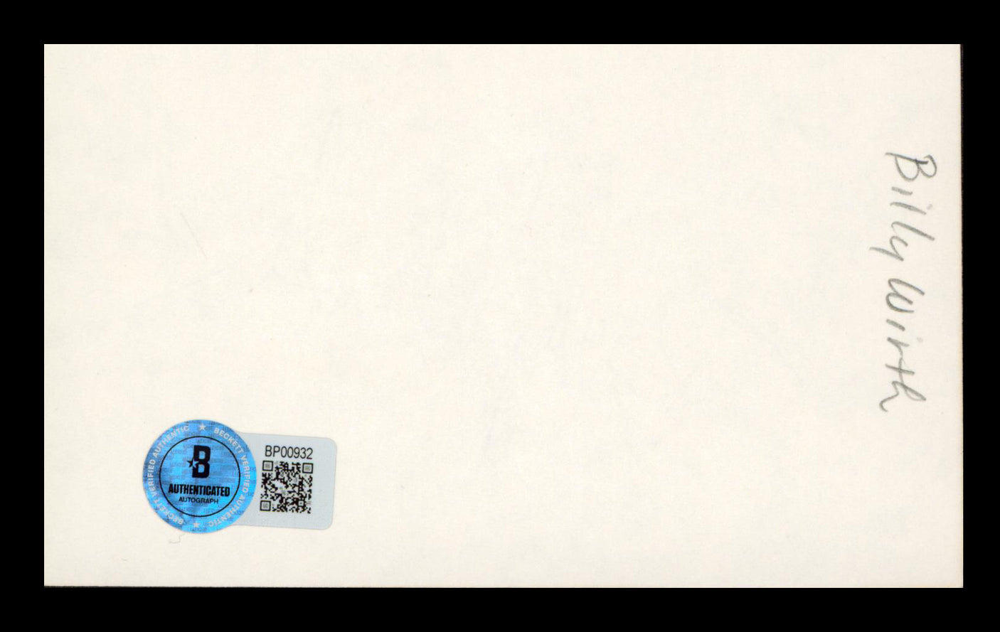 Billy Wirth The Lost Boys Authentic Signed 3x5 Index Card BAS #BP00932