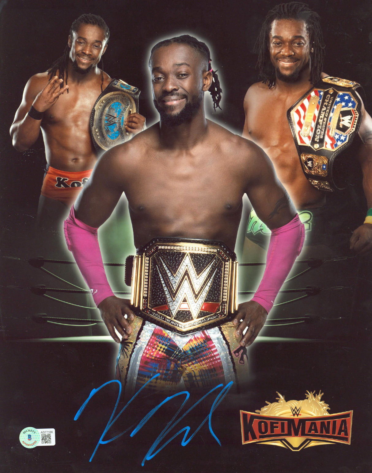 Kofi Kingston WWE Authentic Signed 11x14 Photo Autographed BAS #AD77166