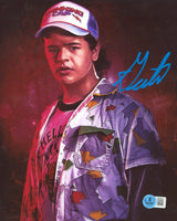 Gaten Matarazzo Stranger Things Signed 8x10 Vertical Photo w/ Blue Sig BAS