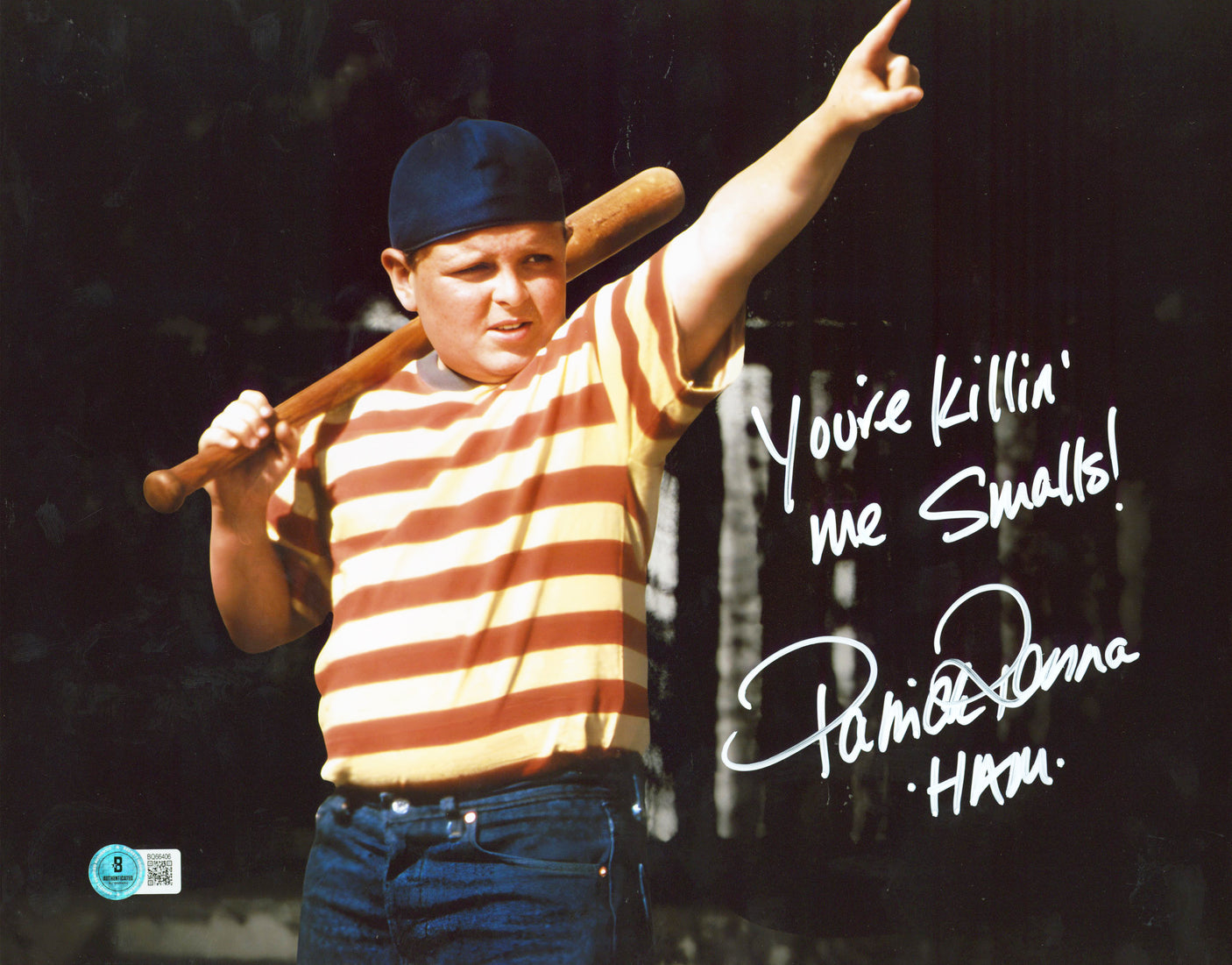 Patrick Renna The Sandlot "2x Insc" Signed 11x14 Photo w/ White Sig BAS