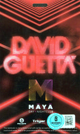 David Guetta Authentic Signed April 6, 2014 VIP Maya Badge BAS #BQ98494