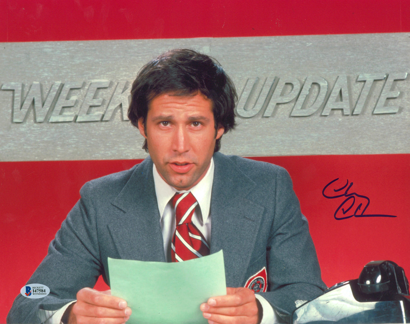 Chevy Chase Saturday Night Live Authentic Signed 11x14 Horizontal Photo BAS