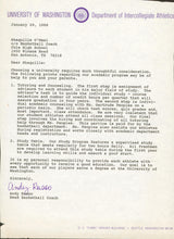 1988 University of Washington Shaquille O'Neal Recruitment Letter