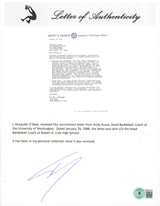 Shaquille O'Neal Signed 1988 University of Washington Recruitment Letter BAS