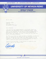 1988 University of Nevada-Reno Shaquille O'Neal Recruitment Letter