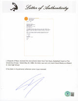 Tom Davis Signed 1988 University of Iowa Shaquille O'Neal Recruitment Letter