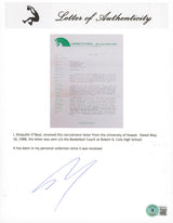 Shaquille O'Neal Signed 1988 University of Hawaii Recruitment Letter BAS