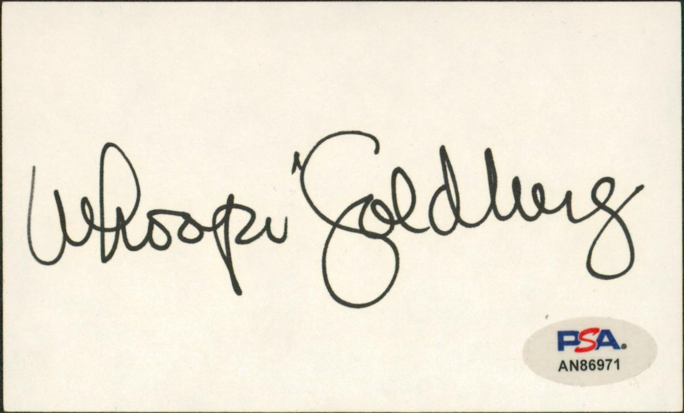 Whoopie Goldberg The Color Purple Signed 3x5 Index Card PSA/DNA #AN86971