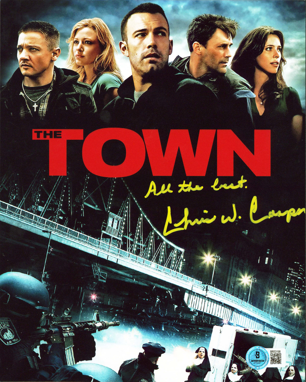 Chris Cooper The Town "All The Best" Signed 8x10 Vertical Photo BAS #BR53198