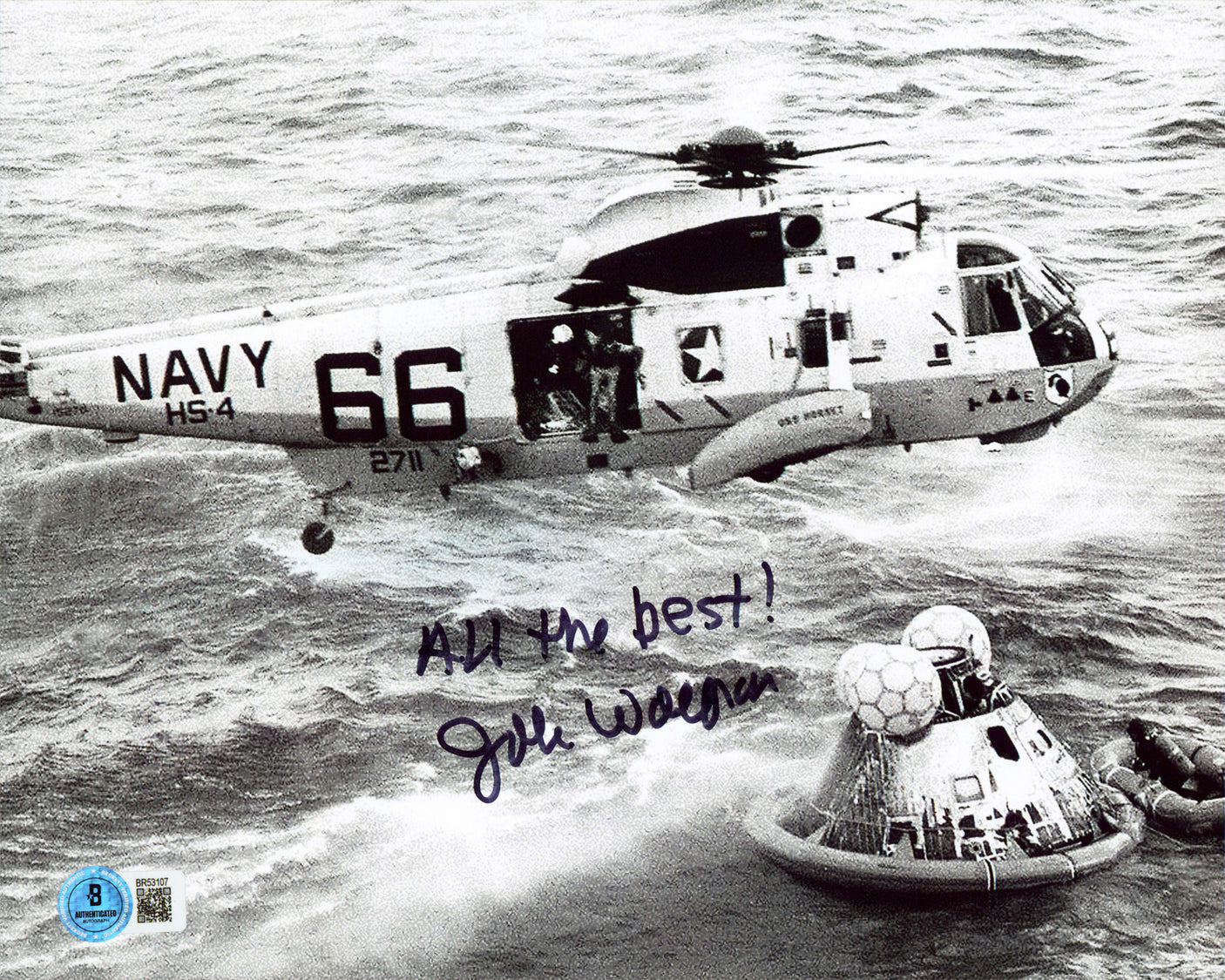 John Wolfram Apollo 11 "All The Best!" Authentic Signed 8x10 Photo BAS #BR53107