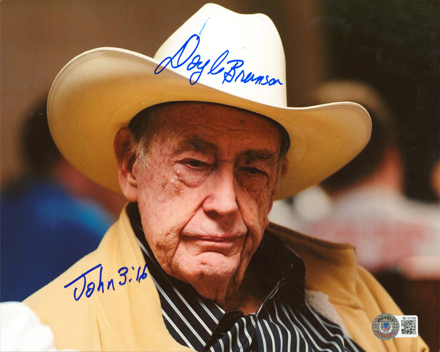 Doyle Brunson "John 3:16" Authentic Signed 8x10 Horizontal Photo BAS #BC13784