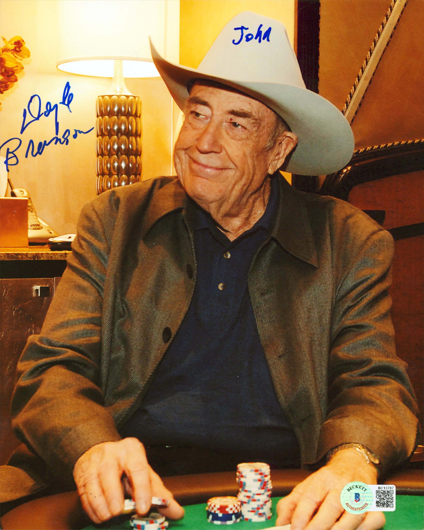 Doyle Brunson "John" Authentic Signed 8x10 Vertical Photo BAS #BC13787