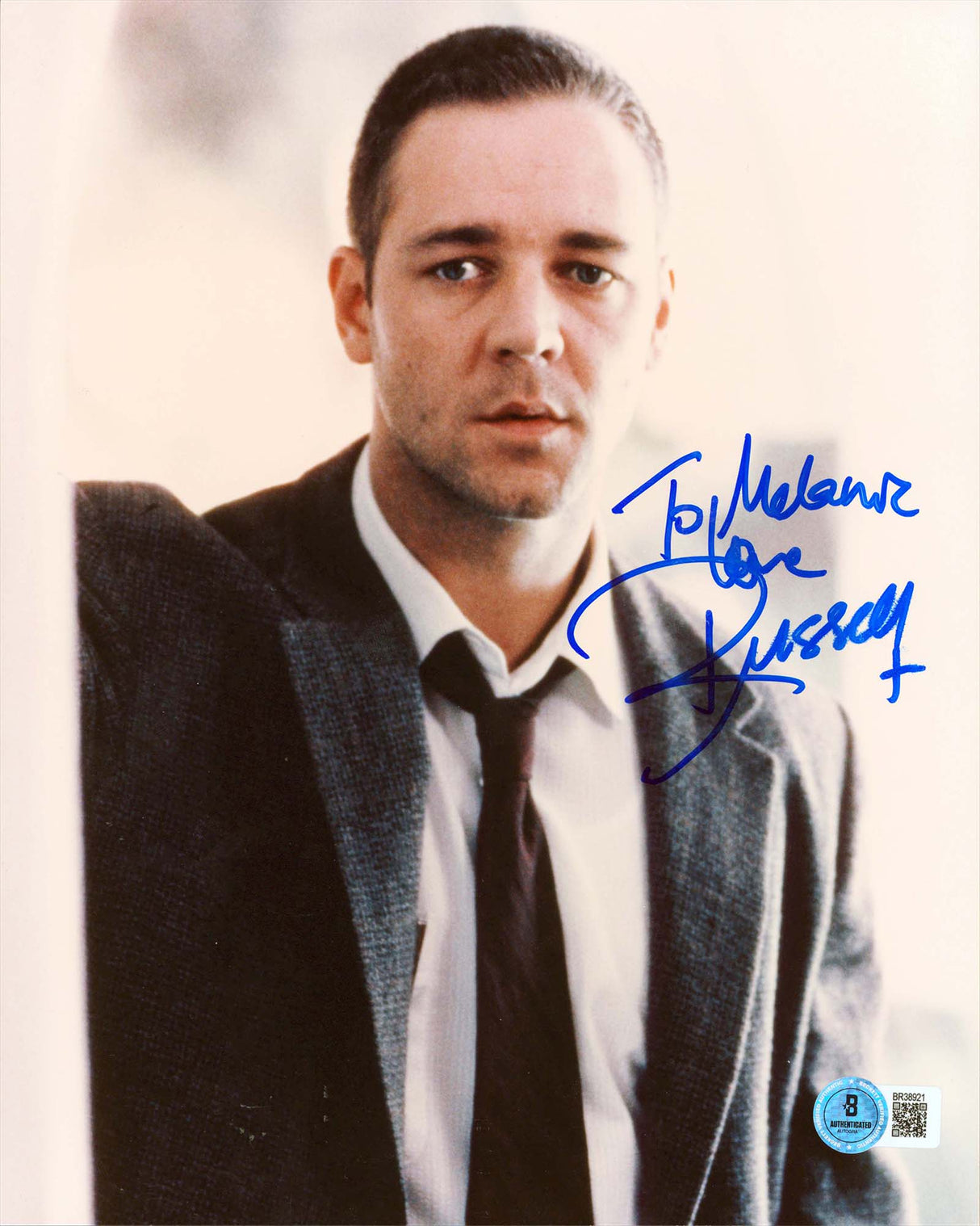 Russell Crowe L.A. Confidential "To Melanie Love" Signed 8x10 Photo BAS #BR38921