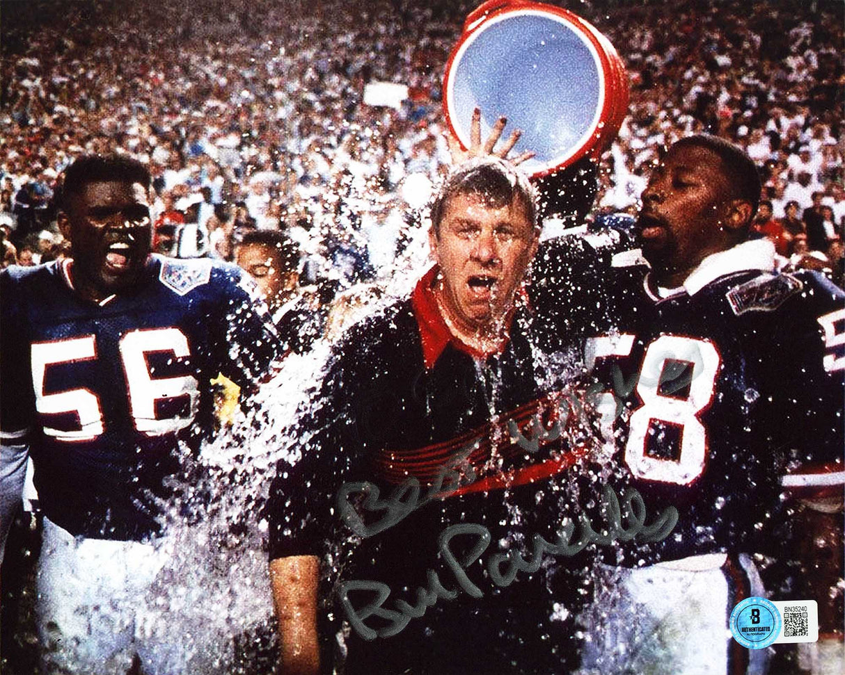 Giants Bill Parcells "Best Wishes" Signed 8x10 Horizontal Photo BAS #BN35240