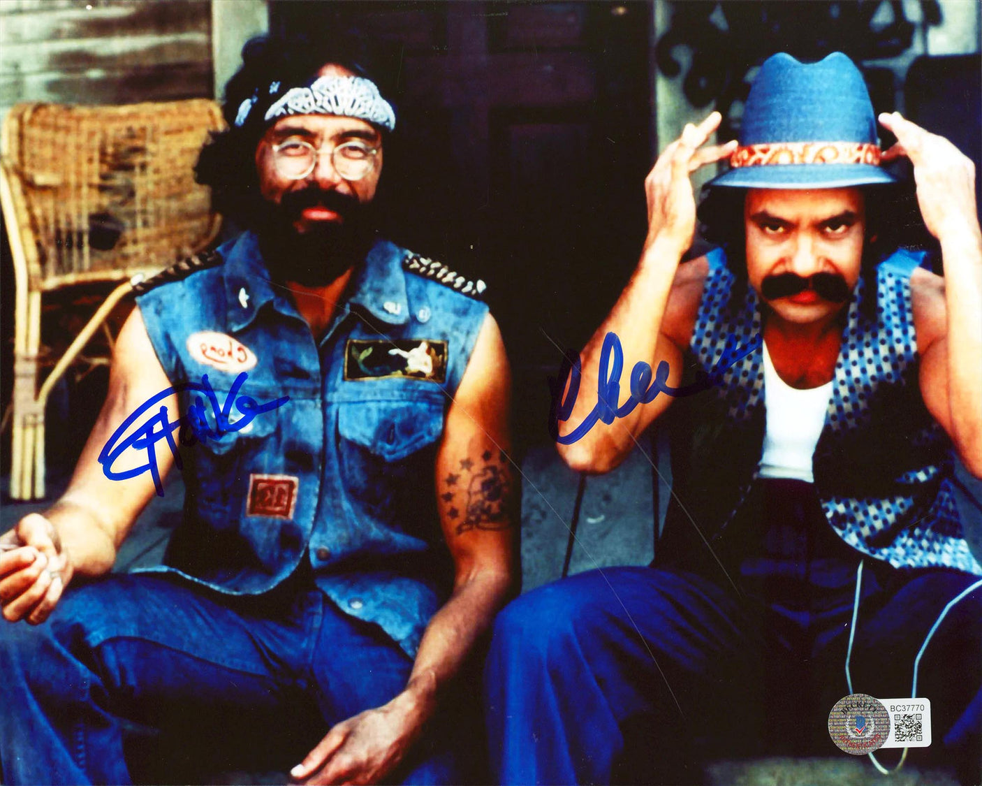 Cheech Marin & Tommy Chong Up in Smoke Signed 8x10 Horizontal Photo BAS #BC37770