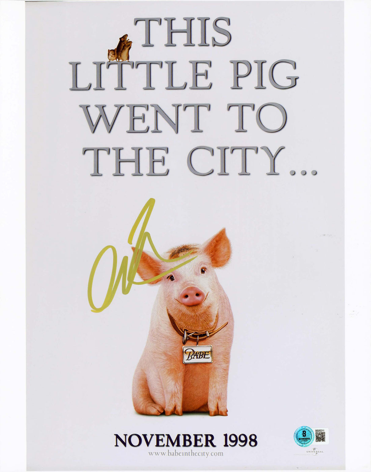 George Miller Babe Authentic Signed 11x14 Vertical Photo BAS #BS05211