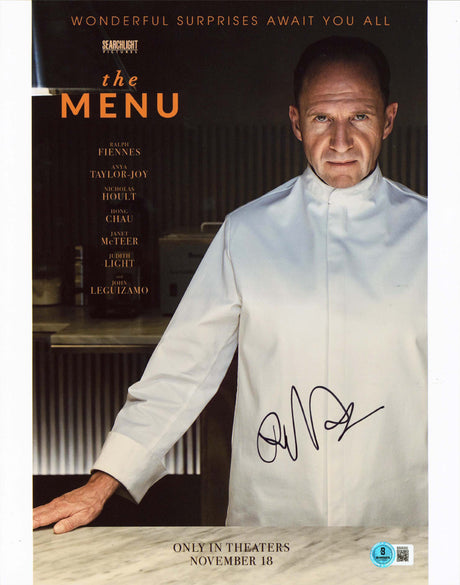Ralph Fiennes The Menu Authentic Signed 11x14 Vertical Photo BAS #BS05200