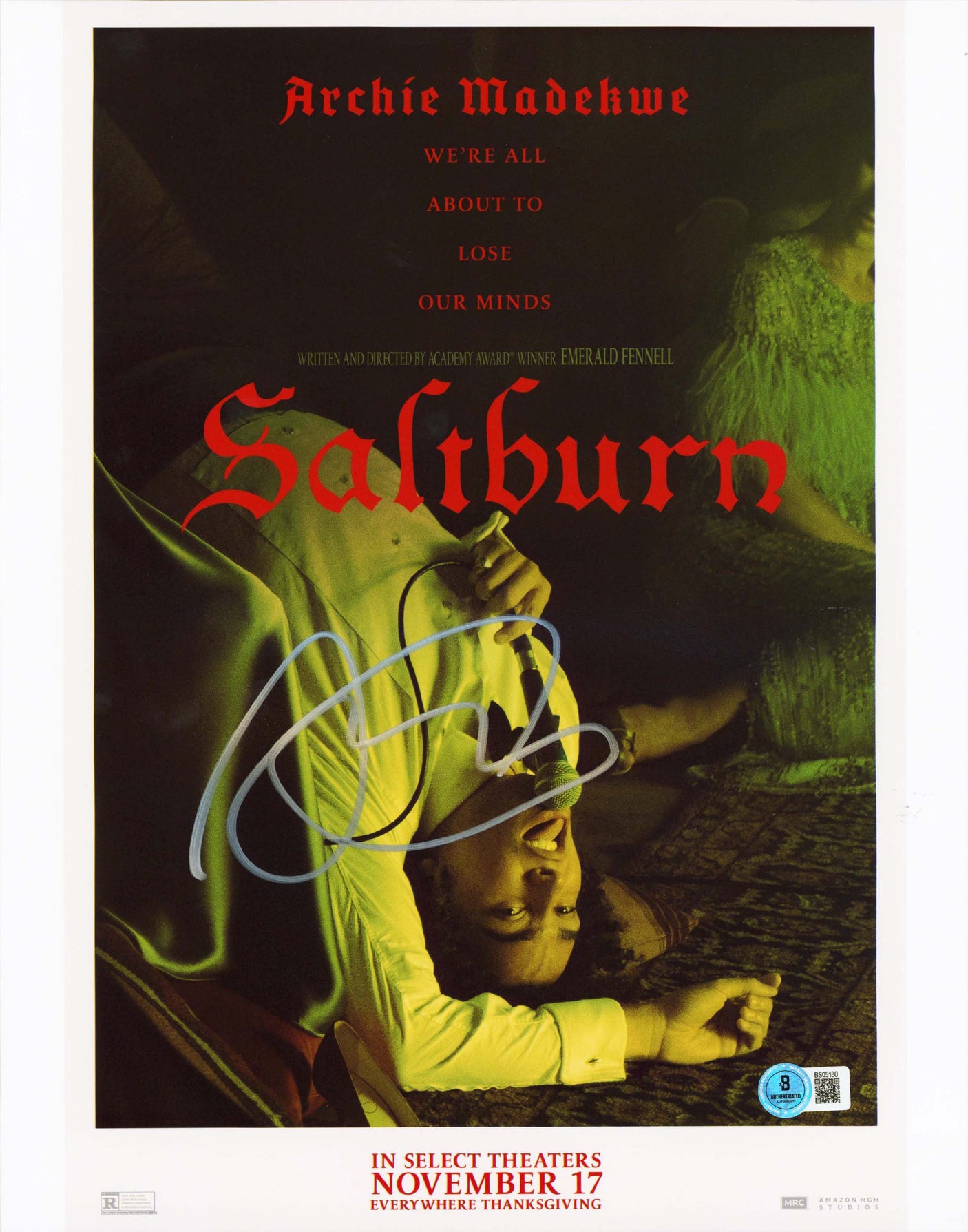 Archie Madekwe Saltburn Authentic Signed 11x14 Vertical Photo BAS #BS05180