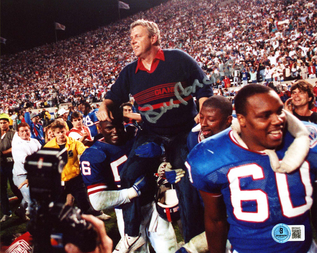 Giants Bill Parcells Authentic Signed 8x10 Horizontal Photo BAS #BR29443