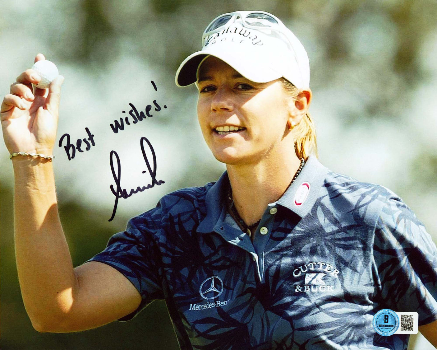 Annika Sorenstam "Best Wishes!" Signed 8x10 Horizontal Photo BAS #BR29447