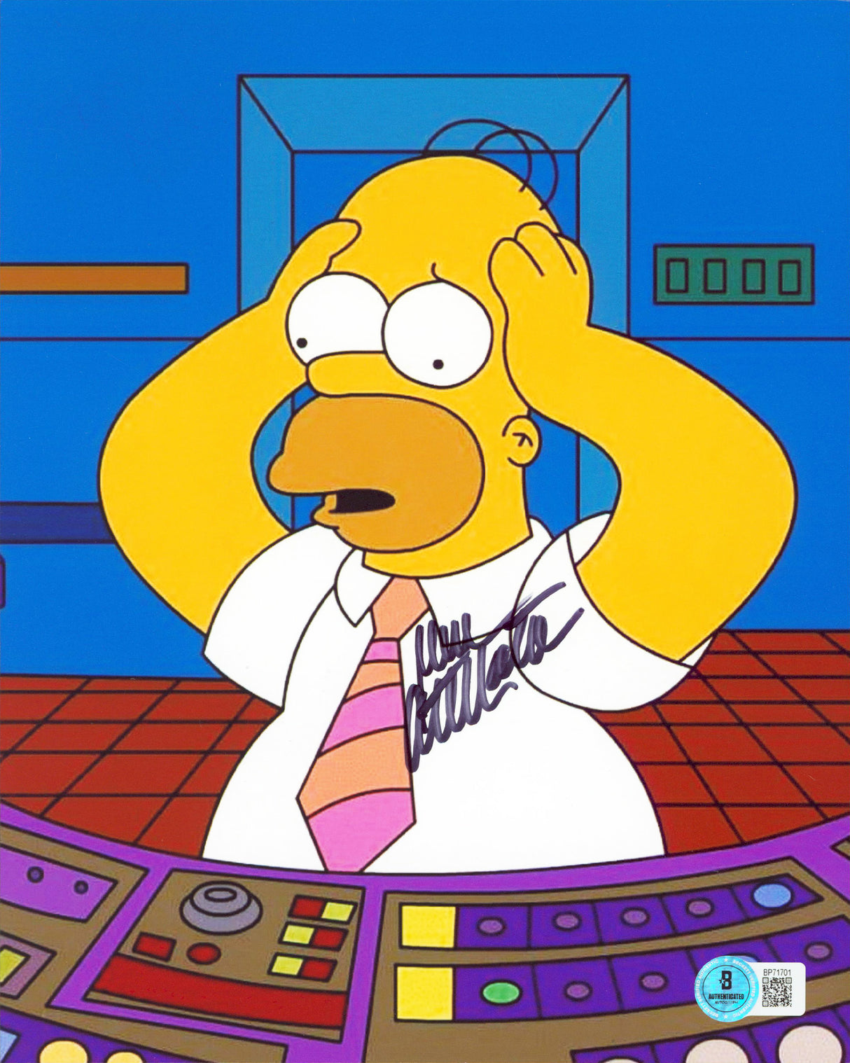 Dan Castellaneta The Simpsons Authentic Signed 8x10 Vertical Work Photo BAS
