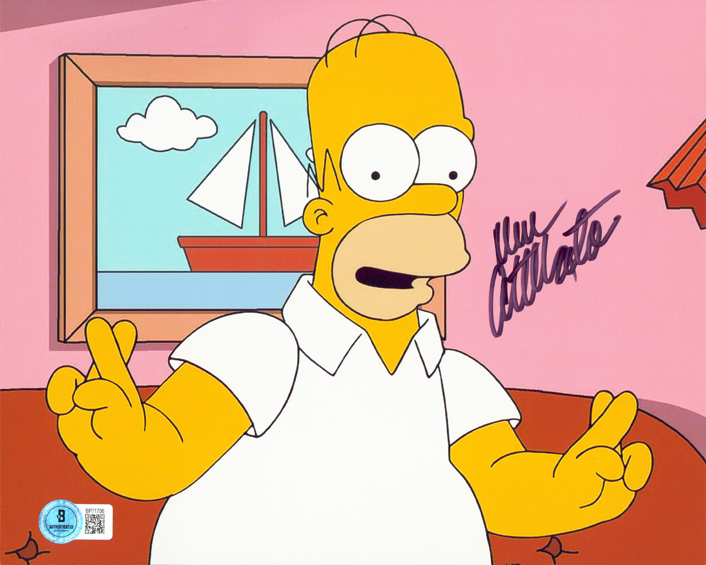 Dan Castellaneta The Simpsons Signed 8x10 Horizontal Photo BAS #BP71706