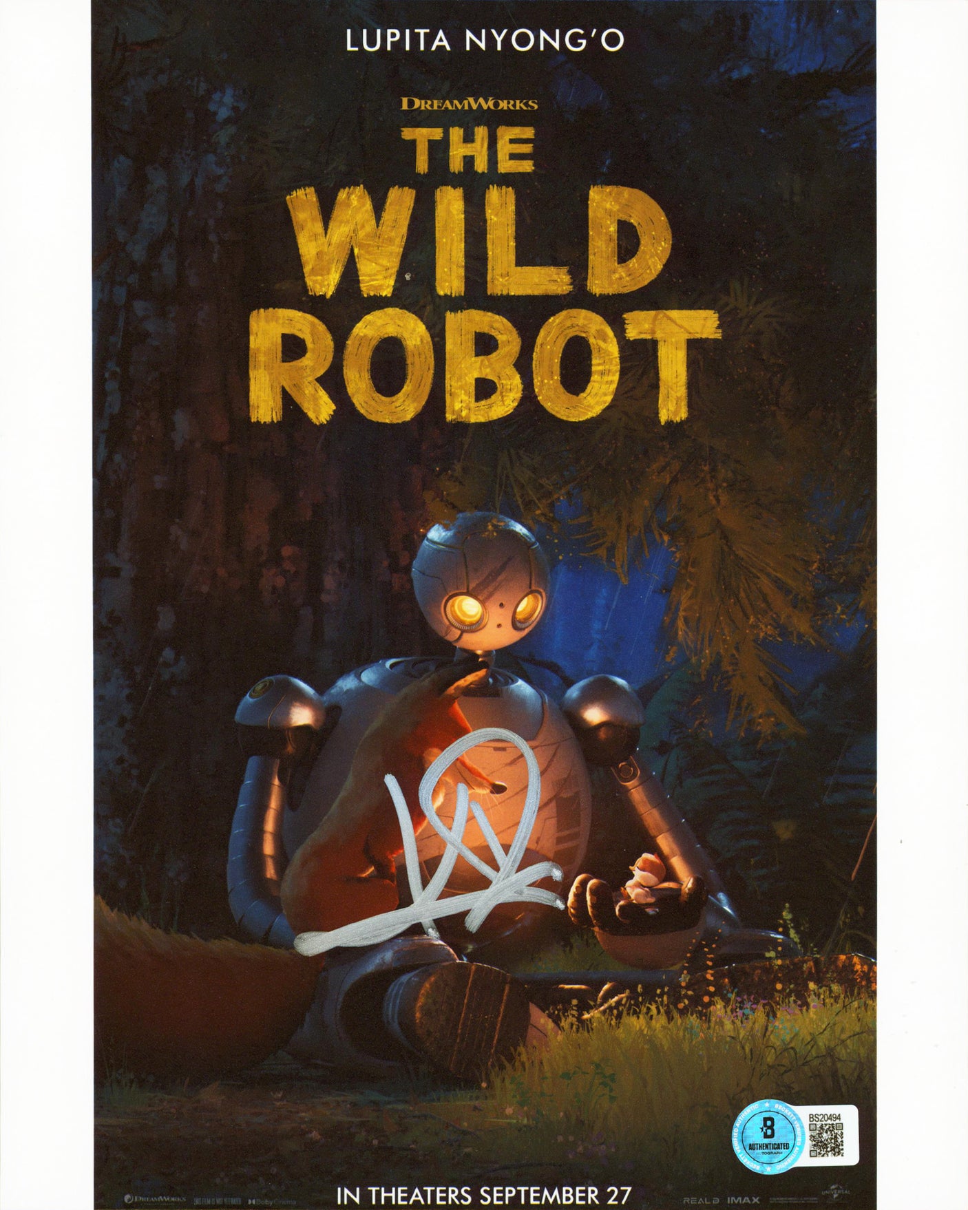 Kris Bowers The Wild Robot Authentic Signed 8x10 Vertical Photo BAS #BS20494