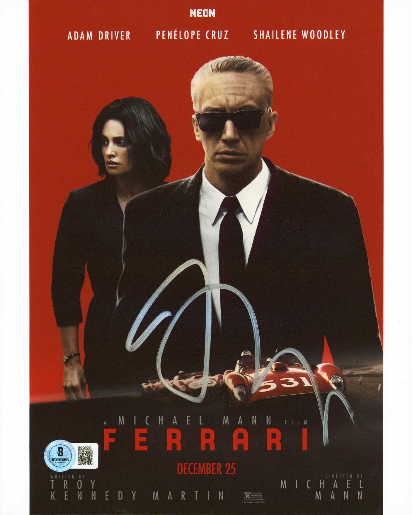 Michael Mann Ferrari Authentic Signed 8x10 Vertical Photo BAS #BS20505