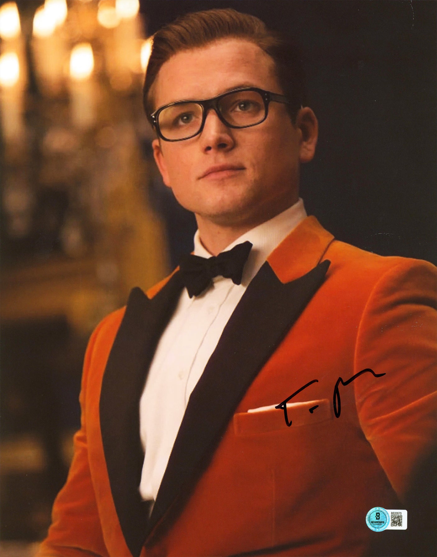 Taron Egerton Kingsman Secret Service Authentic Signed 11x14 Photo BAS #BS20570