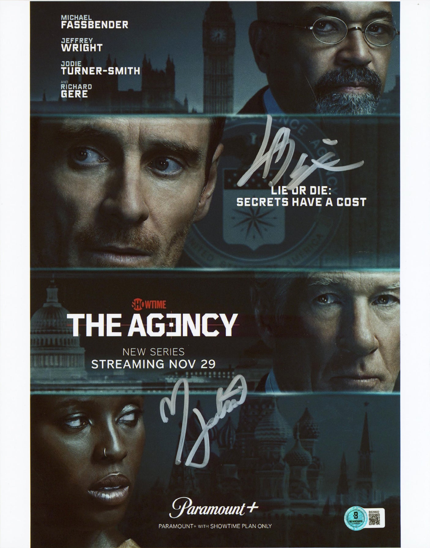 Jeffrey Wright & Jodie Turner Smith The Agency Signed 11x14 Photo BAS #BS20602