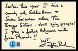 Geoffrey Rush Pirates Of The Caribbean Authentic Signed 4x6.25 Note BAS #BS29395