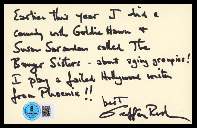 Geoffrey Rush Pirates Of The Caribbean Authentic Signed 4x6.25 Note BAS #BS29395