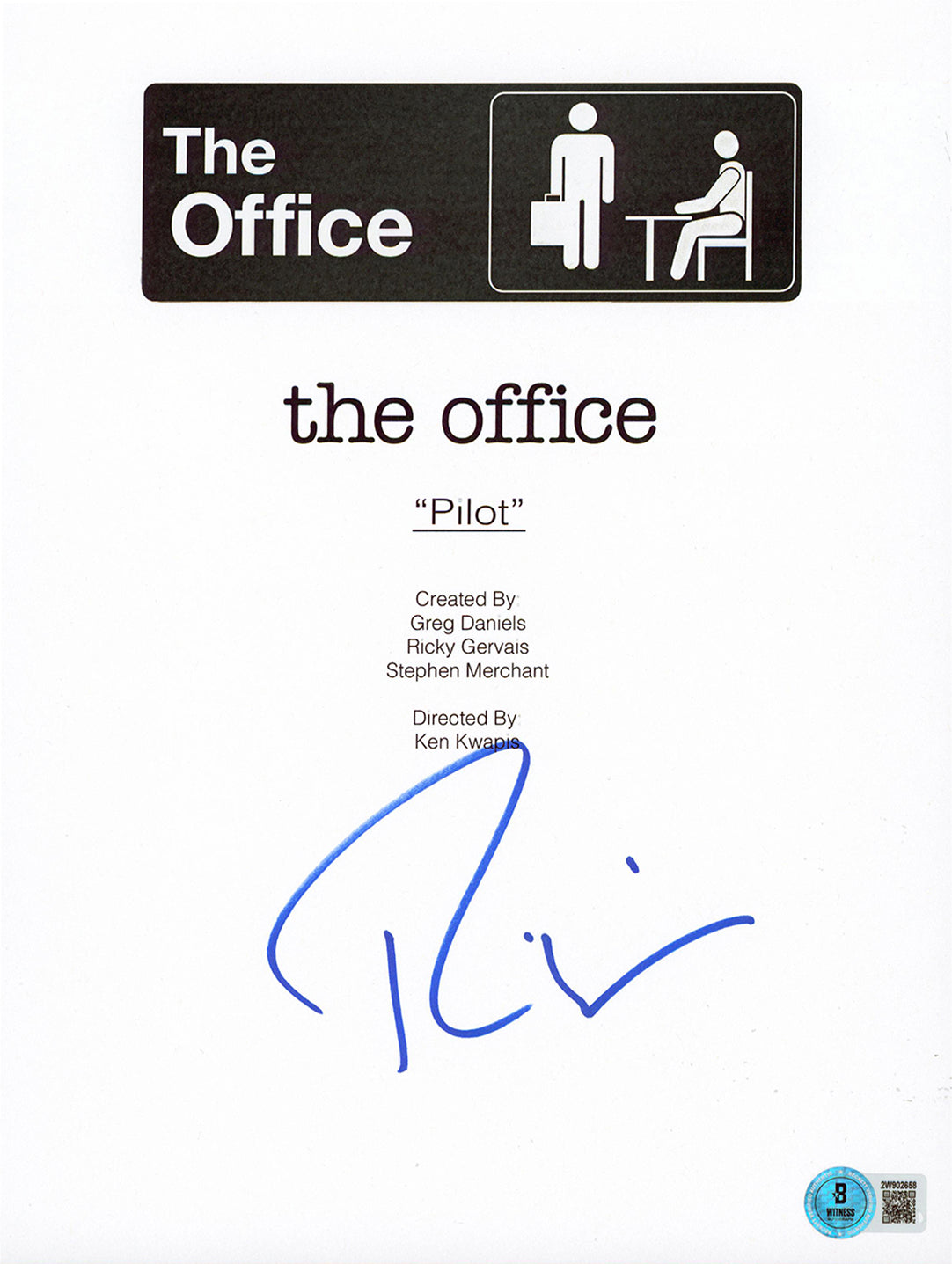 Rainn Wilson The Office Authentic Signed Pilot Episode Script Cover BAS Witness