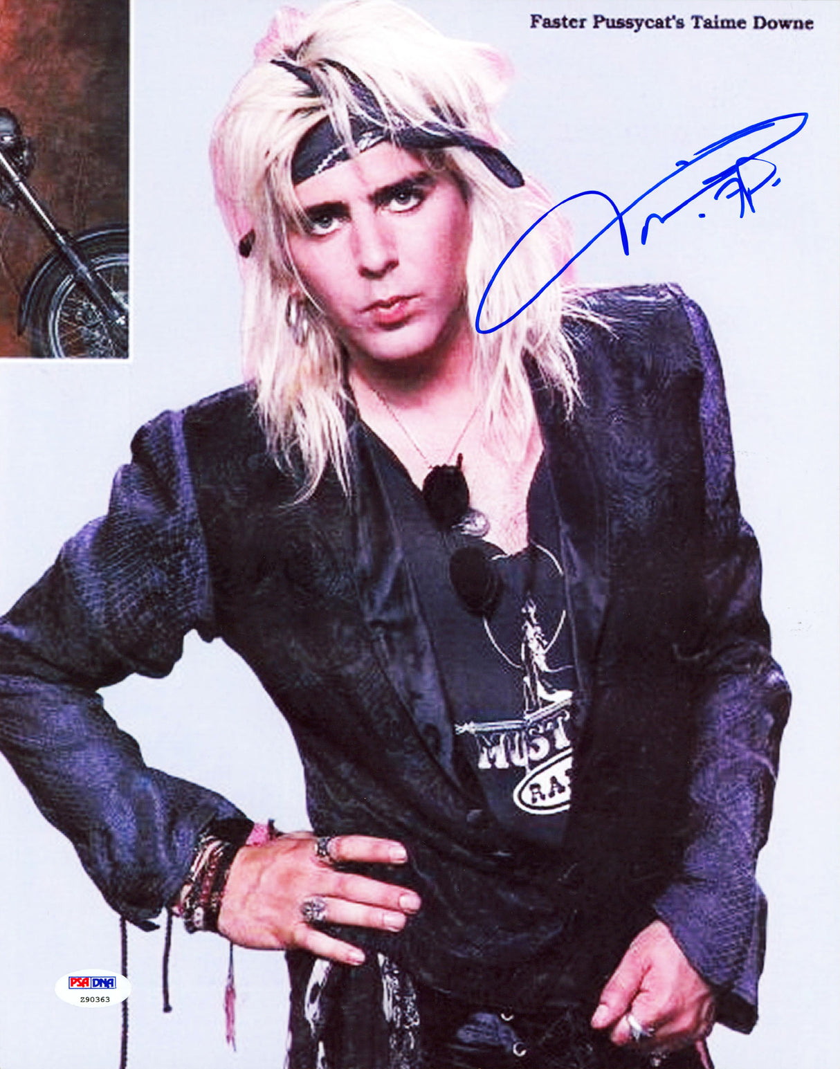 Taime Downe Faster Pussycat Authentic Signed 11x14 Vertical Photo PSA #Z90363