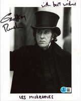 Geoffrey Rush Les Misrables "With Best Wishes" Signed 8x10 Photo BAS #BS20746