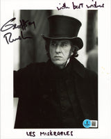 Geoffrey Rush Les Misrables "With Best Wishes" Signed 8x10 Photo BAS #BS20746