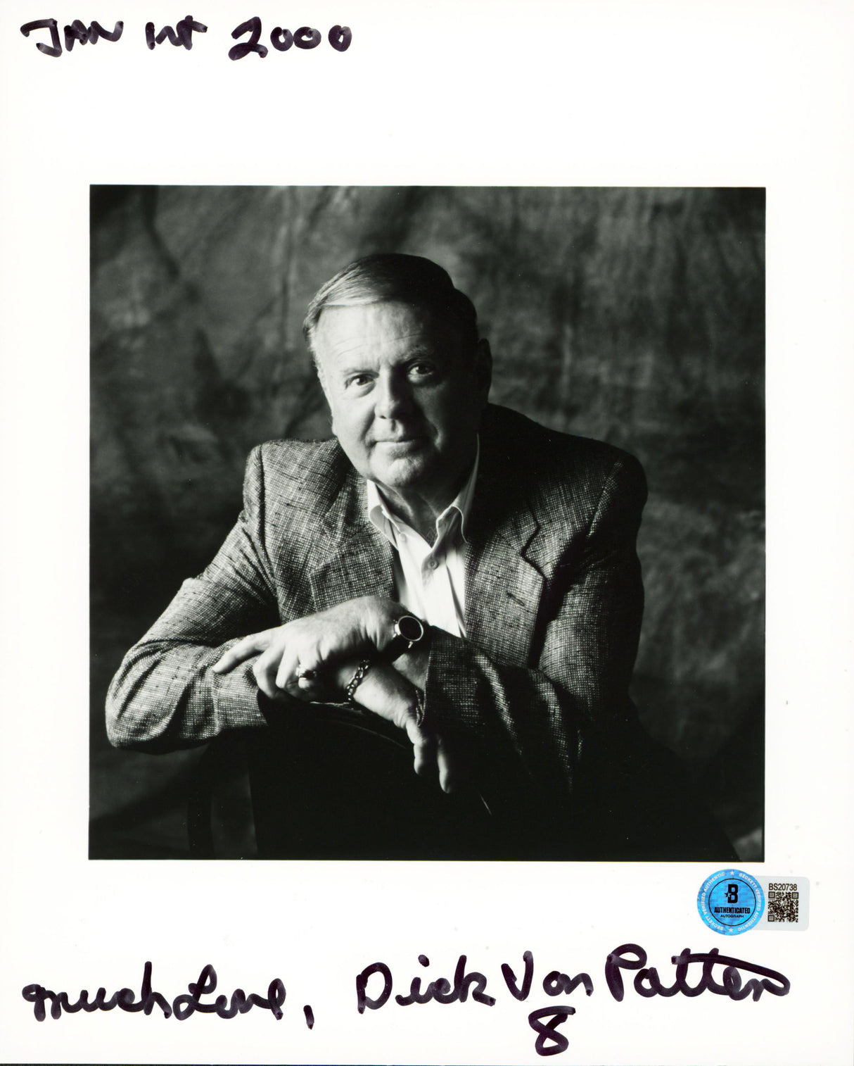 Dick Van Patten "Much Love" Authentic Signed 8x10 Vertical Photo BAS #BS20738
