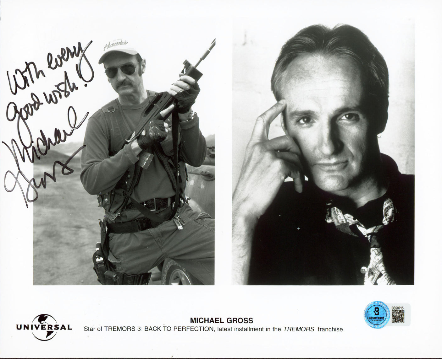 Michael Gross Tremors 3 "With Every Good Wish!" Authentic Signed 8x10 Photo BAS